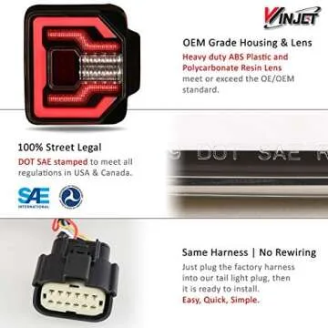 Winjet LED Sequential Tail Lights for Jeep Wrangler JL 2018-2025