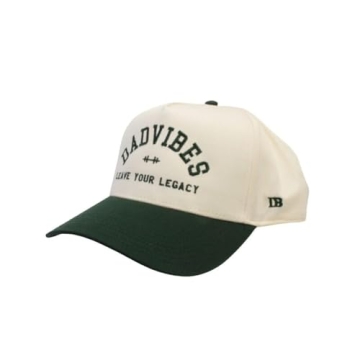DadBod Apparel DB Leave Your Legacy (Cream/Green) Embroidered Snapback Dad Hat for Men - Trucker Hat...