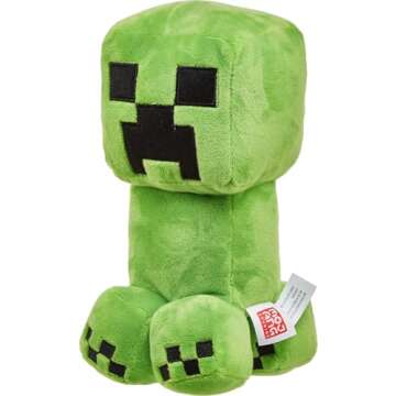 Mattel Minecraft Basic 8-inch Plush Creeper Stuffed Animal Figure, Soft Doll Inspired by Video Game Character