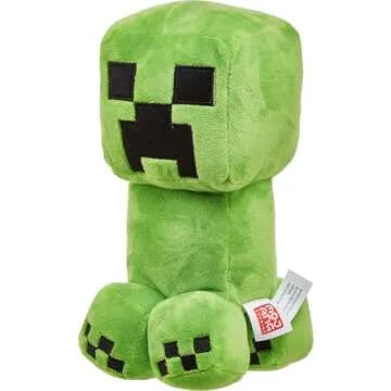 Mattel Minecraft Basic 8-inch Plush Creeper Stuffed Animal Figure, Soft Doll Inspired by Video Game Character
