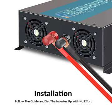 WZRELB 1500W Continuous Pure Sine Wave Inverter 12V DC to AC 120V with Dual Outlets