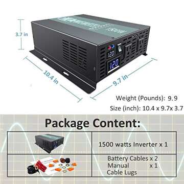 WZRELB 1500W Pure Sine Wave Inverter - Reliable Power