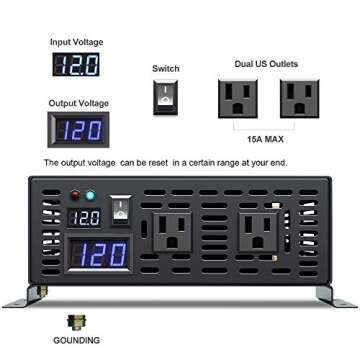 WZRELB 1500W Pure Sine Wave Inverter - Reliable Power