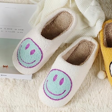 Cute Plush Smile Face Slippers for Kids Boys and Girls
