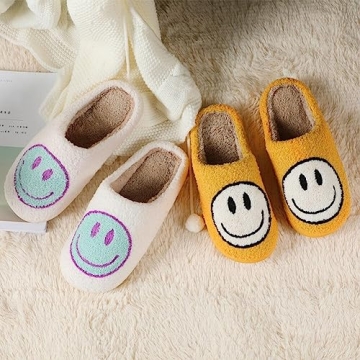 Cute Plush Smile Face Slippers for Kids Boys and Girls