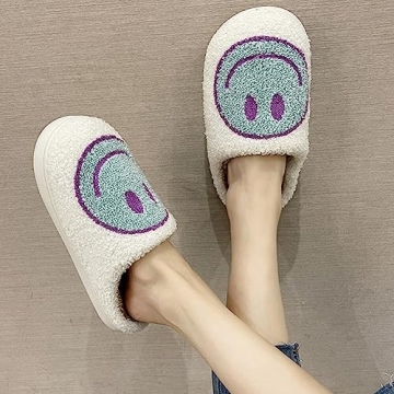 Cute Plush Smile Face Slippers for Kids Boys and Girls