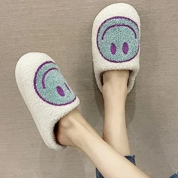 Cute Plush Smile Face Slippers for Kids Boys and Girls