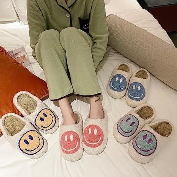 Cute Plush Smile Face Slippers for Kids Boys and Girls