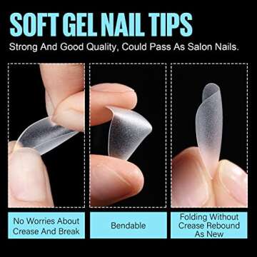 TOMICCA Almond Nail Tips, 360PCS 15 Sizes Full Matte Press On Nail Pre-shape Nail Tips for Full Cover Almond Nail Tips, French Acrylic Nails for Nail Art DIY Nail Salon No Need File Base Coat