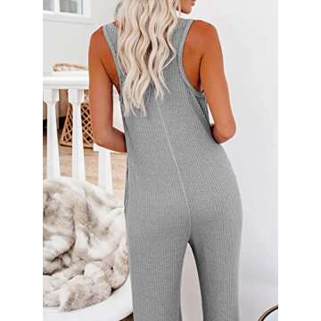 Happy Sailed Summer Jumpsuits for Women Casual Loose Sleeveless Long Jumpsuits Plus Size Wide Leg Lo...
