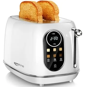 Keenstone Smart Touch Screen Toaster - Retro 2 Slice Stainless Steel with 6 Levels