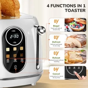 Keenstone Smart Touch Toaster with Retro Design and Functions