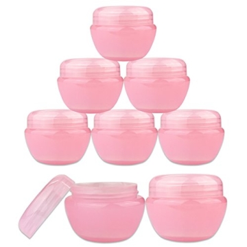 Beauticom 6 Pink Frosted Container Jars for Travel and Gifting