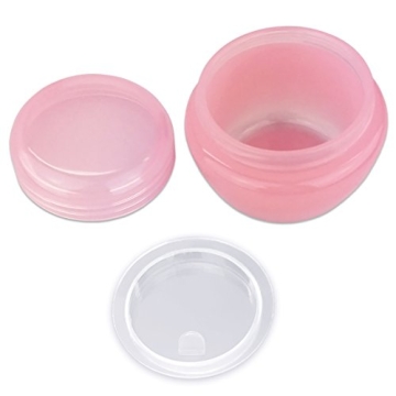 Beauticom 6 Pink Frosted Container Jars for Travel and Gifting