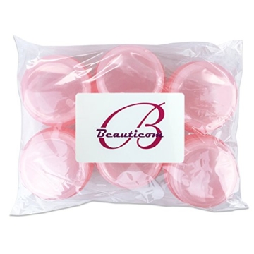 Beauticom 6 Pink Frosted Container Jars for Travel and Gifting