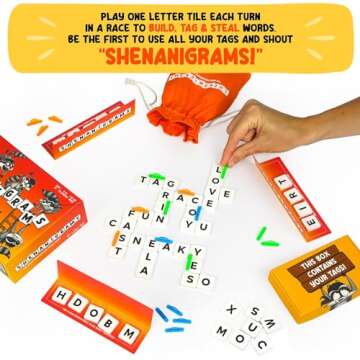 Shenanigrams! – The Mega-Mischievous Word Game! A Super Fun & Fast Family Party Game for Kids, Teens & Adults - Great for Travel, Couples & Family Board Games Night
