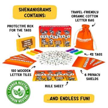 Shenanigrams! – The Mega-Mischievous Word Game! A Super Fun & Fast Family Party Game for Kids, Teens & Adults - Great for Travel, Couples & Family Board Games Night