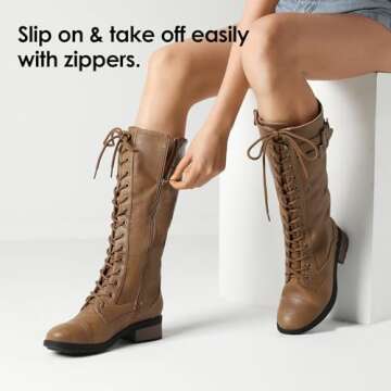 Stylish DREAM PAIRS Combat Boots for Women – Quality & Comfort
