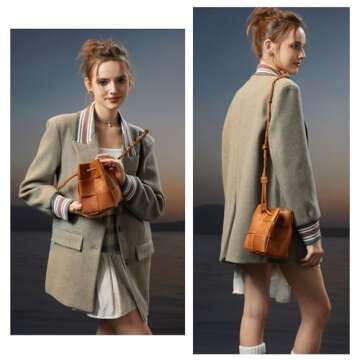 Women Drawstring Bucket Tote Bag - Chic & Versatile