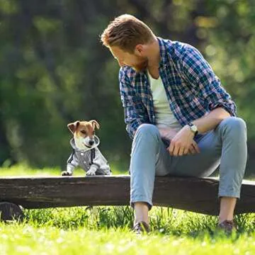 Otunrues Dog Hoodie Security Dog Clothes 4 Legs Dog Jumpsuit Sweatshirt Hoodies Soft & Warm Dog Outfit Pullover Dog Winter Clothes, Dog Sweater for Small Medium Large Dogs Cats (Grey, Large)