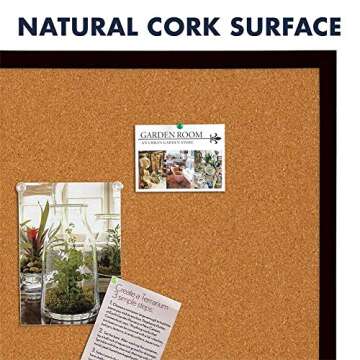 Quartet Cork Bulletin Board, Framed Corkboard, 2' x 3', Black Frame, Message Board, Vision Board (MWDB2436-BK)