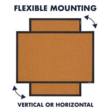 Quartet Cork Bulletin Board, Framed Corkboard, 2' x 3', Black Frame, Message Board, Vision Board (MWDB2436-BK)