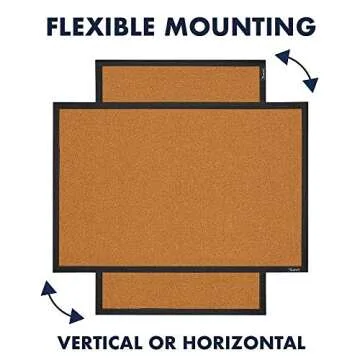 Quartet Cork Bulletin Board, Framed Corkboard, 2' x 3', Black Frame, Message Board, Vision Board (MWDB2436-BK)