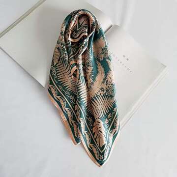 FONYVE 100% Mulberry Silk Scarfs for Women - Lightweight Square Satin Head For Hair for Sleeping 21" x 21", Small