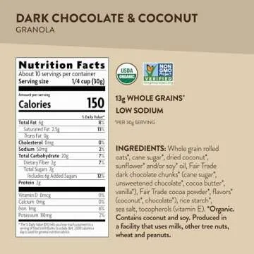 Love Crunch Organic Dark Chocolate & Coconut Granola, 11.5 oz (Pack of 1), Non-GMO, Fair Trade, by Nature's Path