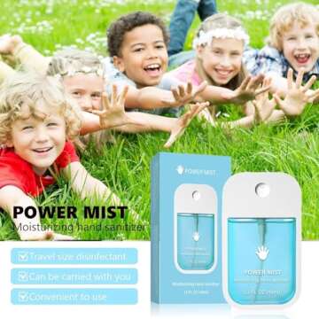 NLIEOPDA Power Mist Hand Sanitizer Spray, Spray Power Mist Hydrating Sanitizer Spray Travel Size, Portable Pocket Hand Sanitizer Multi-Flavor Cleanses Your Hands (Blue & Purple)