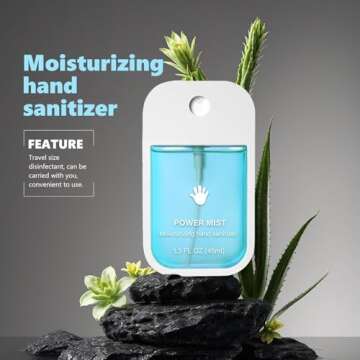 NLIEOPDA Power Mist Hand Sanitizer Spray, Spray Power Mist Hydrating Sanitizer Spray Travel Size, Portable Pocket Hand Sanitizer Multi-Flavor Cleanses Your Hands (Blue & Purple)