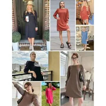 Zeagoo Women Long Sleeve Knitted Sweater Dress - Burgundy