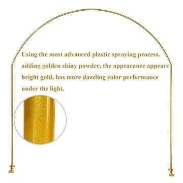 LANGXUN 7.8Ft Metal Gold Balloon Arch Kit, Semi-Circular Balloon Arch Stand with Water Bases for Wedding Bridal Baby Shower Birthday Party Supplies Decorations