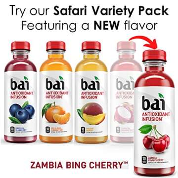 Bai Flavored Water, Rainforest Variety Pack, Antioxidant Infused Drinks, 18 Fluid Ounce Bottles, 12 ...