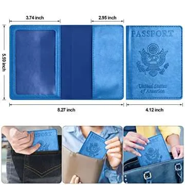 Eoehro Passport and Vaccine Card Holder Combo - Sky Blue