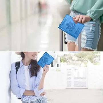 Eoehro Passport and Vaccine Card Holder Combo - Sky Blue