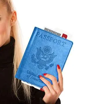 Eoehro Passport and Vaccine Card Holder Combo - Sky Blue