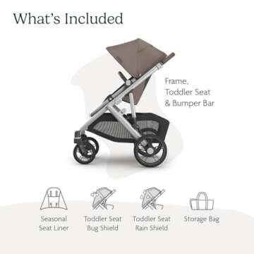 UPPAbaby Vista V3 Stroller - Multifunctional Full-Size Stroller System with Toddler Seat & Accessori...