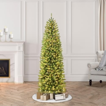 Puleo 7.5 Foot Pre-Lit Fraser Fir Artificial Christmas Tree