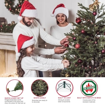 Puleo 7.5 Foot Pre-Lit Fraser Fir Artificial Christmas Tree