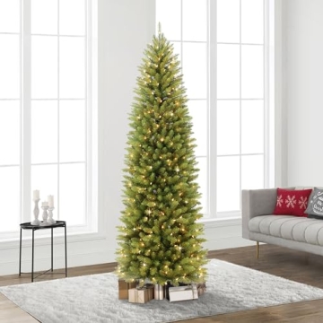 Puleo 7.5 Foot Pre-Lit Fraser Fir Artificial Christmas Tree