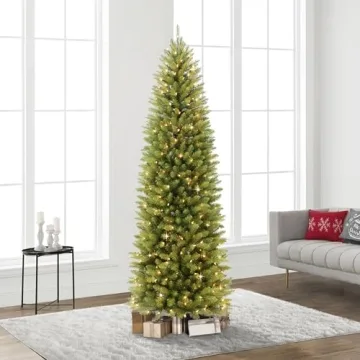 Puleo 7.5 Foot Pre-Lit Fraser Fir Artificial Christmas Tree