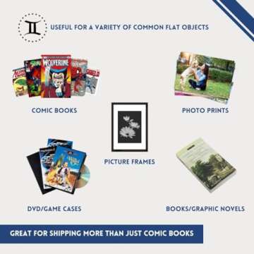 Gemini Comic Book Mailers | 10.75x7.5x1 Inch - Pack of 25 | Easy Fold, Stay Flat, Crush Proof, and Do Not Bend | Flat Boxes for Shipping, Books Boxes and Wraps, Mailers Boxes, Rigid Mailers