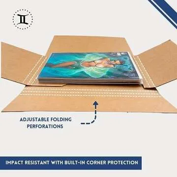 Gemini Comic Book Mailers | 10.75x7.5x1 Inch - Pack of 25 | Easy Fold, Stay Flat, Crush Proof, and Do Not Bend | Flat Boxes for Shipping, Books Boxes and Wraps, Mailers Boxes, Rigid Mailers