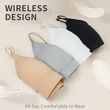 KCDDUMK 4-Pack Seamless Padded Bralette for Women