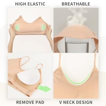 KCDDUMK 4-Pack Seamless Padded Bralette for Women