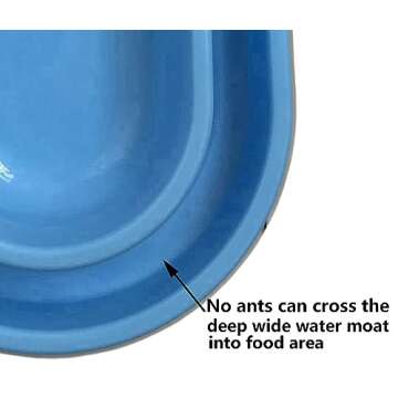 Ant Away Cat Dog Pet Food Bowl 32 Oz Food Water Bowls Dish for Small to Medium Size Dogs Cats by Wit...