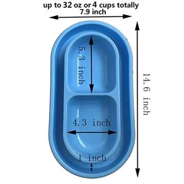 Ant Away Cat Dog Pet Food Bowl 32 Oz Food Water Bowls Dish for Small to Medium Size Dogs Cats by With You6688