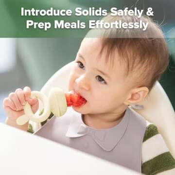 Haakaa Baby Fruit Food Feeder & Mini Freezer Nibble Tray Combo, Breastmilk Popsicle Molds for Baby C...