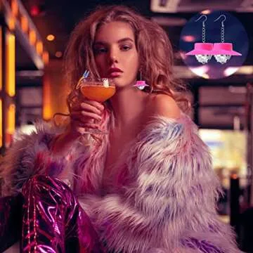 Disco Earrings Disco Ball Earrings Pink Cowgirl Earrings Disco Cowgirl Earrings Cowgirl Bachelorette Party Decorations Disco Ball Earrings for Women